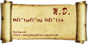 Mátyásy Délia névjegykártya